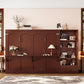 Queen Horizontal Murphy Bed With Desk Walnut Finish-2