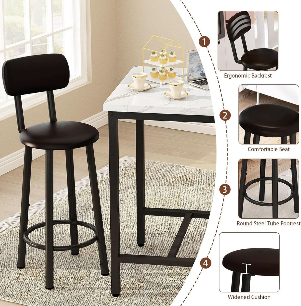 White 24Inch Square Dining Table Set Space Savvy Design
