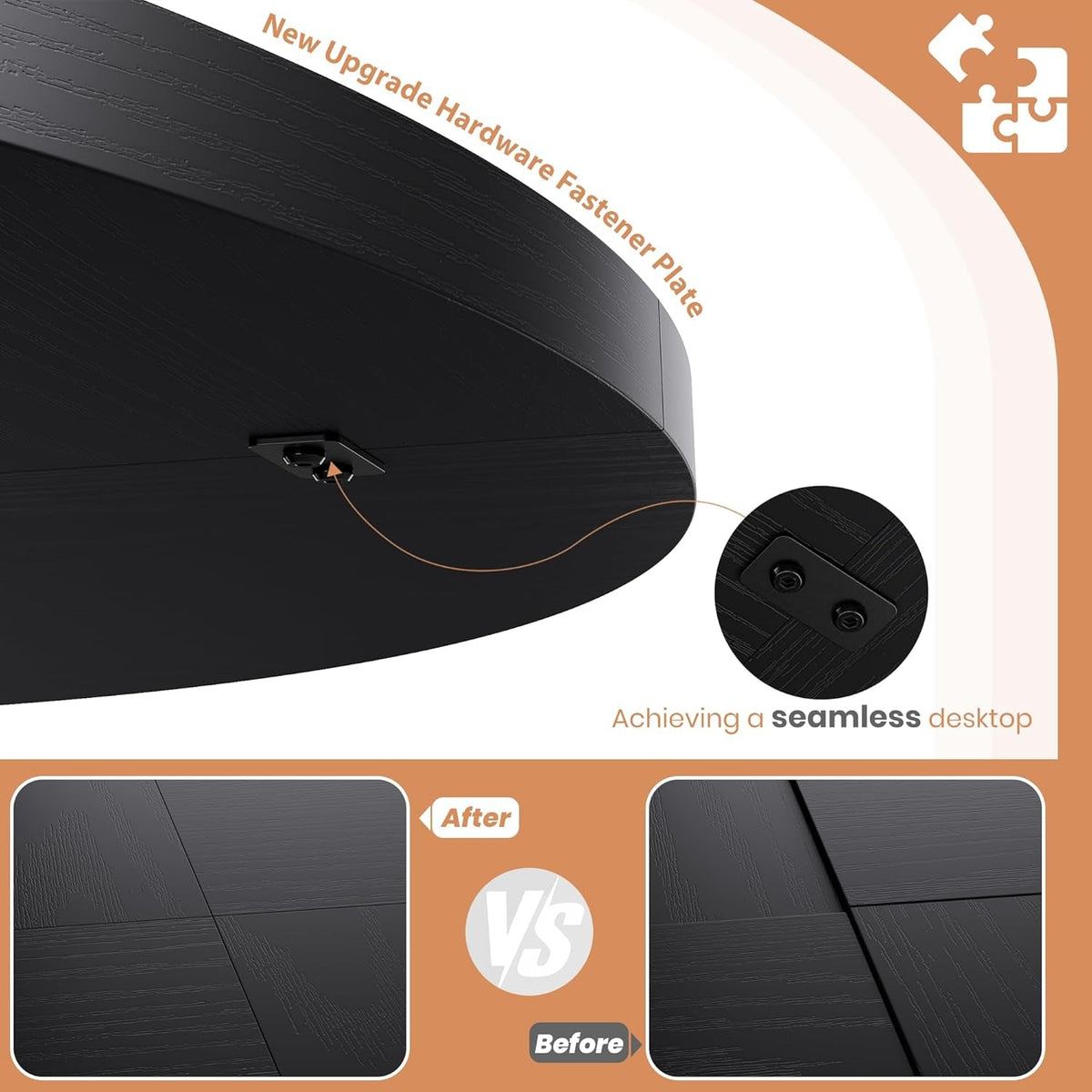47 Inch Circular Layout Dining Table Black Space Saving