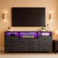 63 Inches Black Dresser TV Stand Entertainment Center