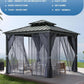 10x10 Hardtop Gazebo Aluminum Frame Outdoor Weatherproof