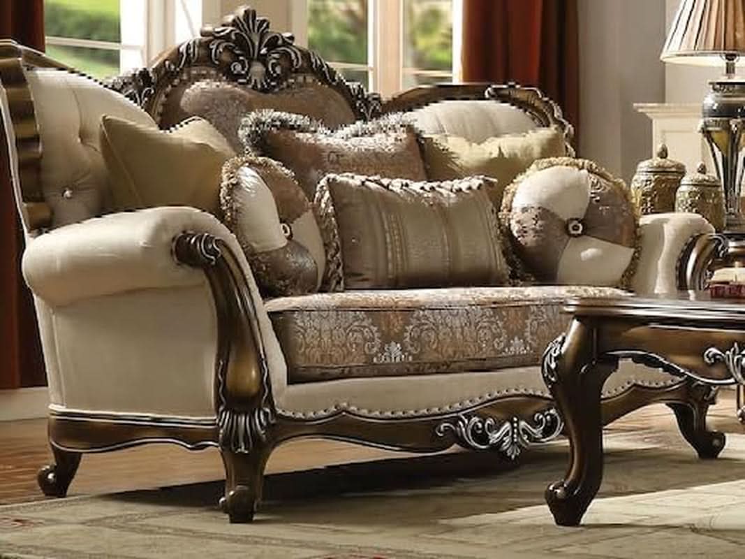 4 Piece Traditional Living Room Set With 91In Sofa Loveseat Chair Coffee Table