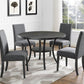 Gray Fabric Dining Chairs With Nailhead Trim Set Of 2