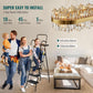 Crystal Chandelier Gold Rectangular Pendant Ceiling Light