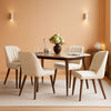 Beige Upholstered Dining Chairs With Contemporary Finish