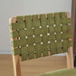 Sage Green Woven Upholstered Dining Chairs Set Of Four