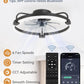 20 Inch Black Remote Controlled LED Light Ceiling Fan