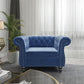 Blue Velvet 2 Piece Living Room Set Sofa Loveseat Chair For Living Room And Office