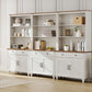 White Wooden Farmhouse Barn Door Storage Bookshelf-4
