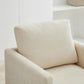 Beige Upholstered Swivel Armchair 360 Degree Chair