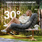 Grey Oversized Rocking Lounge Chair Cushioned Seat