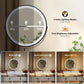 Corner Vanity Desk With Rotating Mirror Illumination