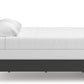 King Bed Frame With Bookcase Headboard Warm Gray Matte Black