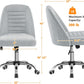 Linen Office Desk Chair With Rolling Wheels For Home Office