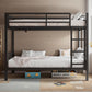 Twin Over Twin Industrial Grade Steel Bunk Bed Black Finish