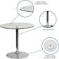 31.5 Inch Tempered Glass-Glass Dining Table Chromed Base