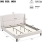King Size Beige Upholstered Wing back Platform Bedframe