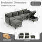 Charcoal Grey Luxurious Modular U Shaped Sectional