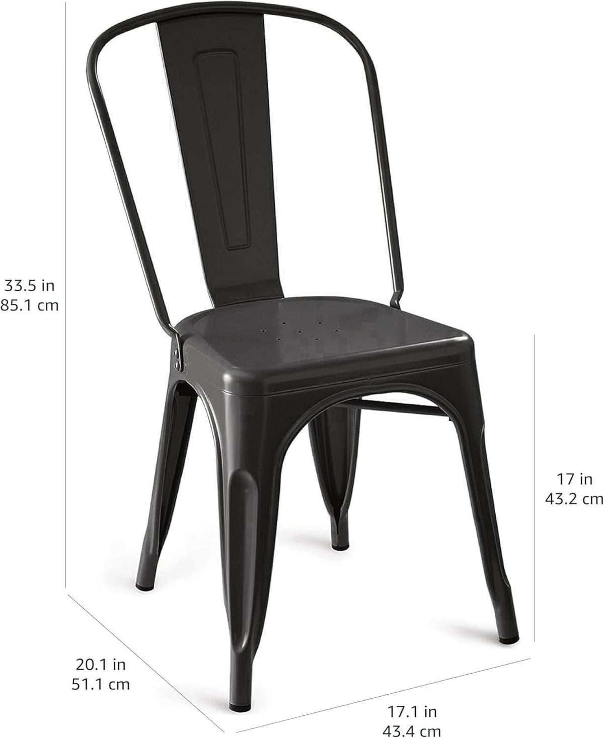 Matte Black Metal Dining Chairs Stackable Everyday