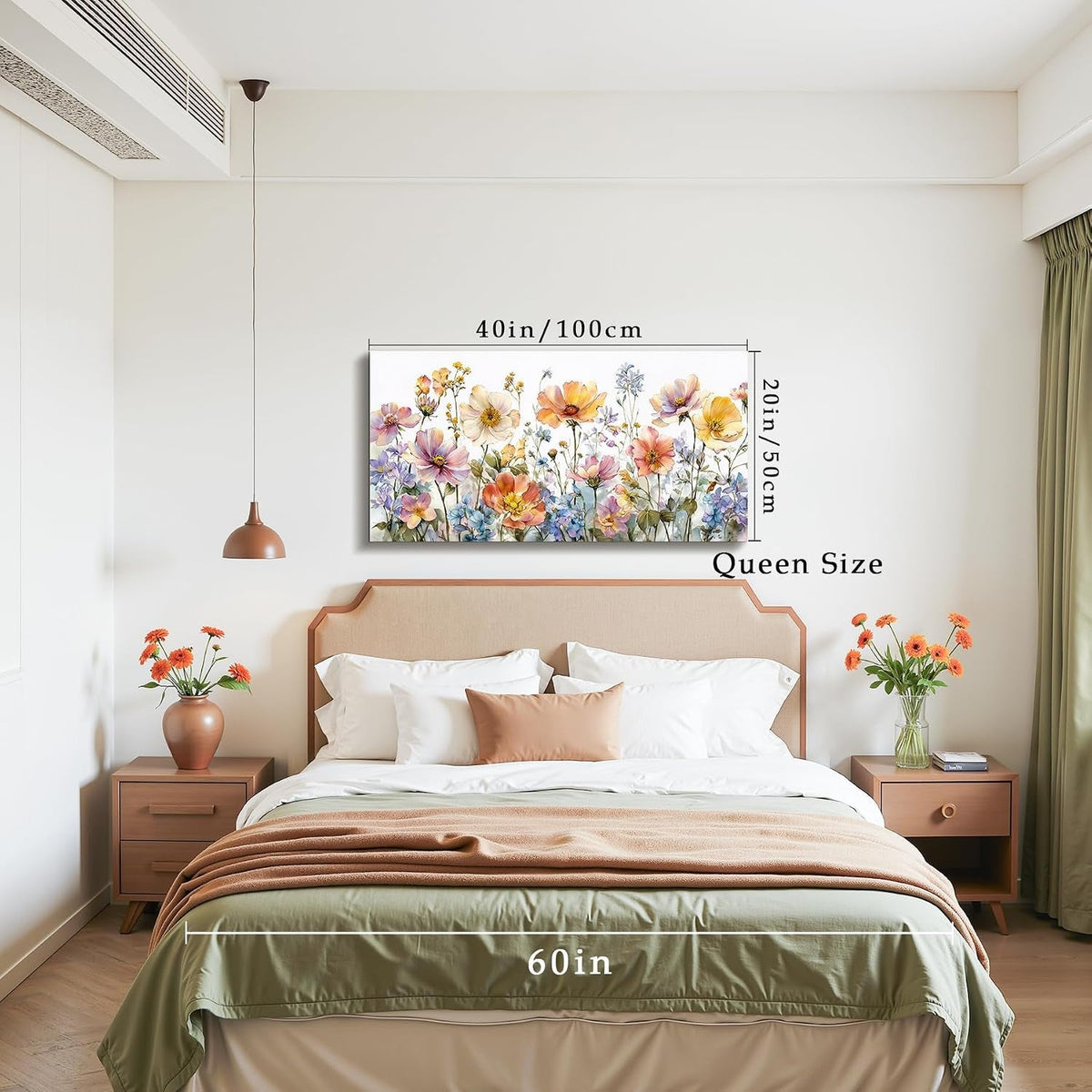 NatureInspired Floral Wall Art Canvas 20x40 Inches