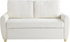 Convertible Sleeper Loveseat 66 Inch Polyester Ivory