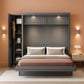 Gray Queen Murphy Bed Featuring Integrated Shelving-0