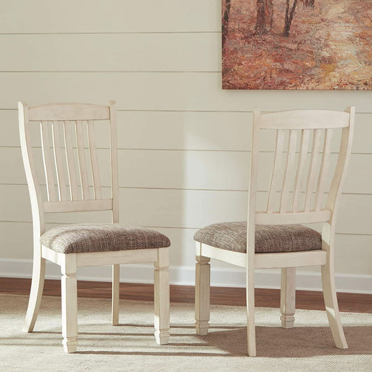 20 Inch Upholstered Dining Chair Antique White Set Of 2