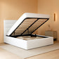 Queen Size Velvet Upholstered Lift Up Bed Wing back Head board