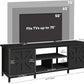Black TV Stand With LED Lighting Entertainment Center