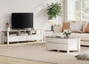 White TV Stand With Generous Storage LED Illumination