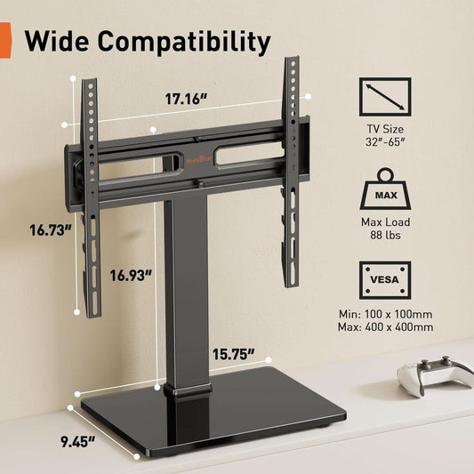Universal Swivel TV Stand With Power Outlet Tilting