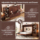 Queen Horizontal Murphy Bed With Desk Walnut Finish-3