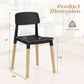 Wooden Dining Chairs Set of 4 Black Ergonomic Backrest