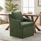 Upholstered Dining Chairs Green With Smooth Casters