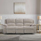 Light Grey Microfiber Reclining Sofa Set Cupholder