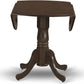Contemporary Espresso Pedestal Round Dining Table 42X42
