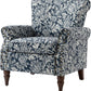 Elegant Floral Wingback Chair With Removable Cushion