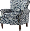 Elegant Floral Wingback Chair With Removable Cushion