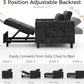 Black Upholstered Sleeper Chair Pull Out Bed For Small Rooms