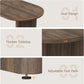 Oval Dining Table 70 Inch Double Pedestal Brown Finish