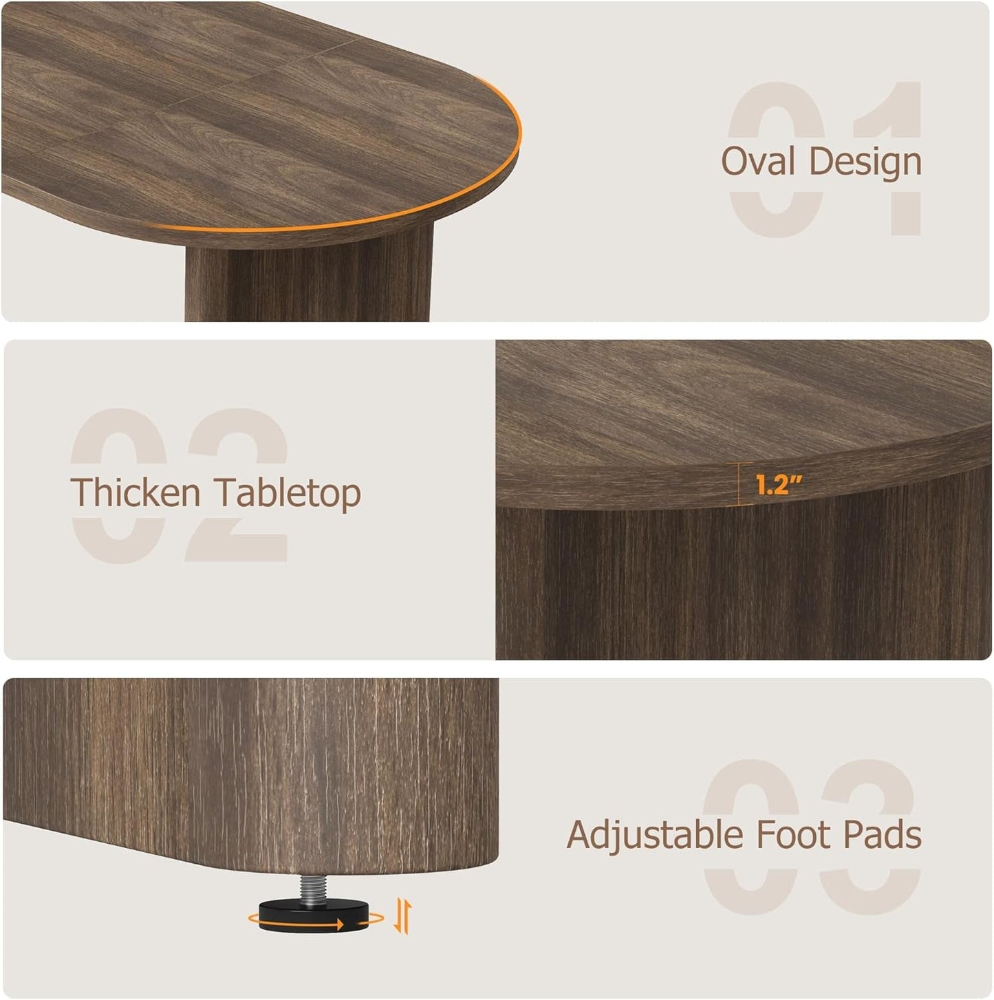 Oval Dining Table 70 Inch Double Pedestal Brown Finish