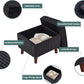 Storage Ottoman With Adjustable Lid Footrest Charcoalgray