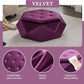 Purple Velvet Storage Ottoman With Hidden Compartment