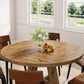 Round Dining Table Wood 47 Inch Burlywood Finish Farmhouse
