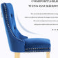 Blue Velvet Dining Chair Set Of 2 With Tufted Nailhead Trim