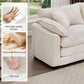 Oversized 2 Piece Sofa Set Beige 3 Seater And Loveseat