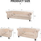 Three Piece Velvet Chesterfield Living Room Sofa Set Beige With Club Chair And Loveseat-1
