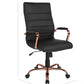 Whitney High Back Swivel Desk Chair Black Rose Gold