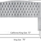 Velvet Tufted King Headboard Stylish Comfortable Gray Design