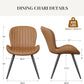 Brown Armless Modern Dining Room Sleek Chairs Set Of Four